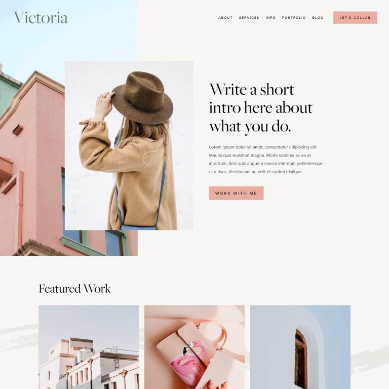 Victoria — Squarespace Copywriter Template template — preview of its design