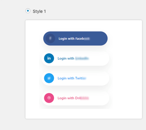 One of WP Social's social share button style presets