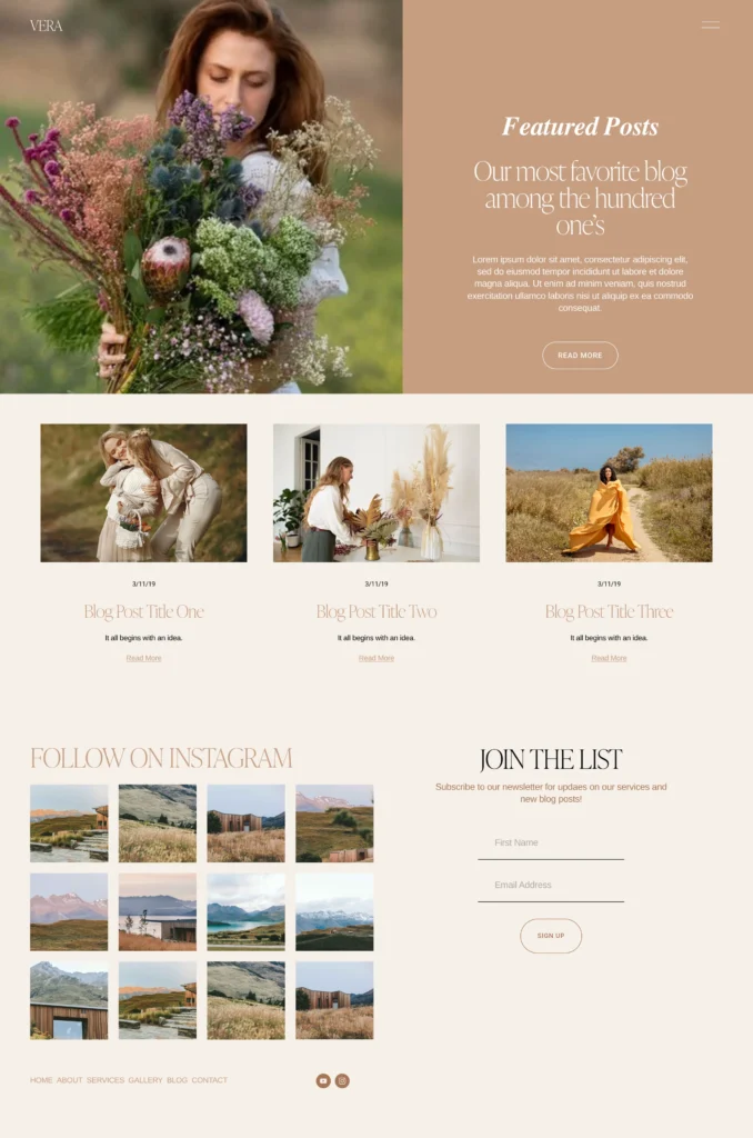 Vera — Squarespace Template for Consultants, Blog page